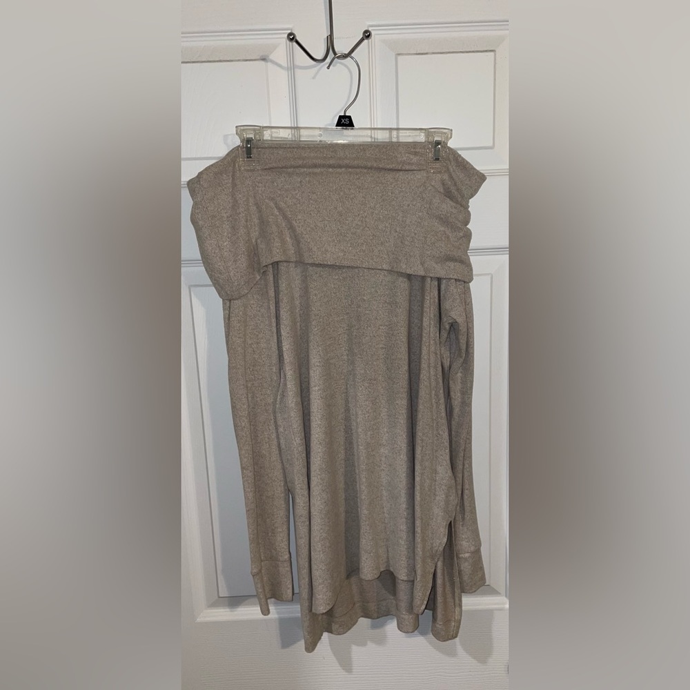 Lucky Brand super soft, tan off the shoulder sweater size medium
